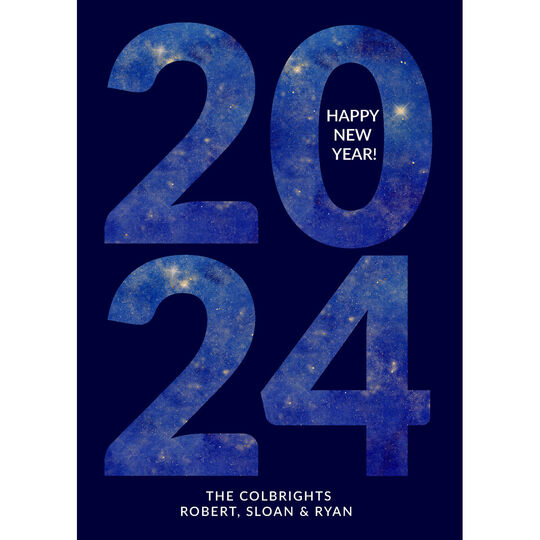 Celestial Sky Flat New Year Cards
